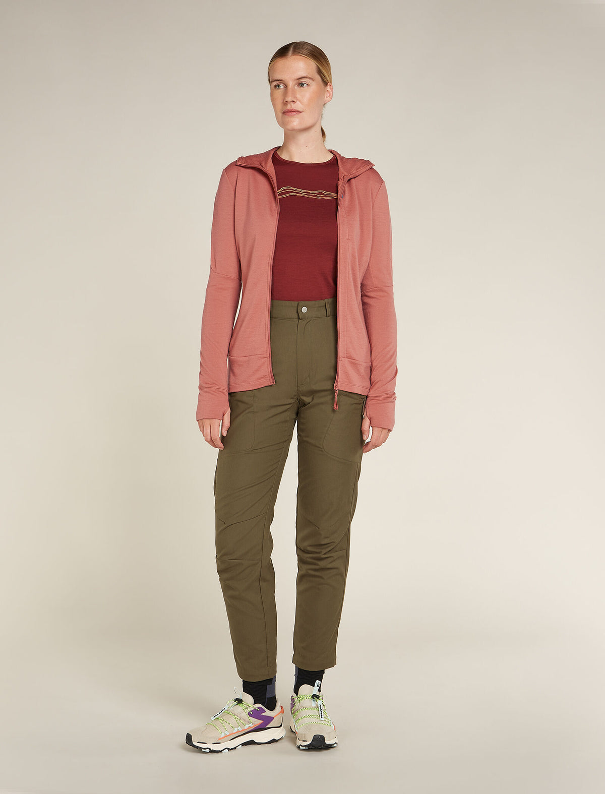 Women's Merino 260 Quantum Long Sleeve Zip Hoodie Cedar Wood - 3