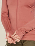 Women's Merino 260 Quantum Long Sleeve Zip Hoodie Cedar Wood - 7