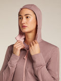 Women's Merino 260 Quantum Long Sleeve Zip Hoodie Summit/Blush - 8