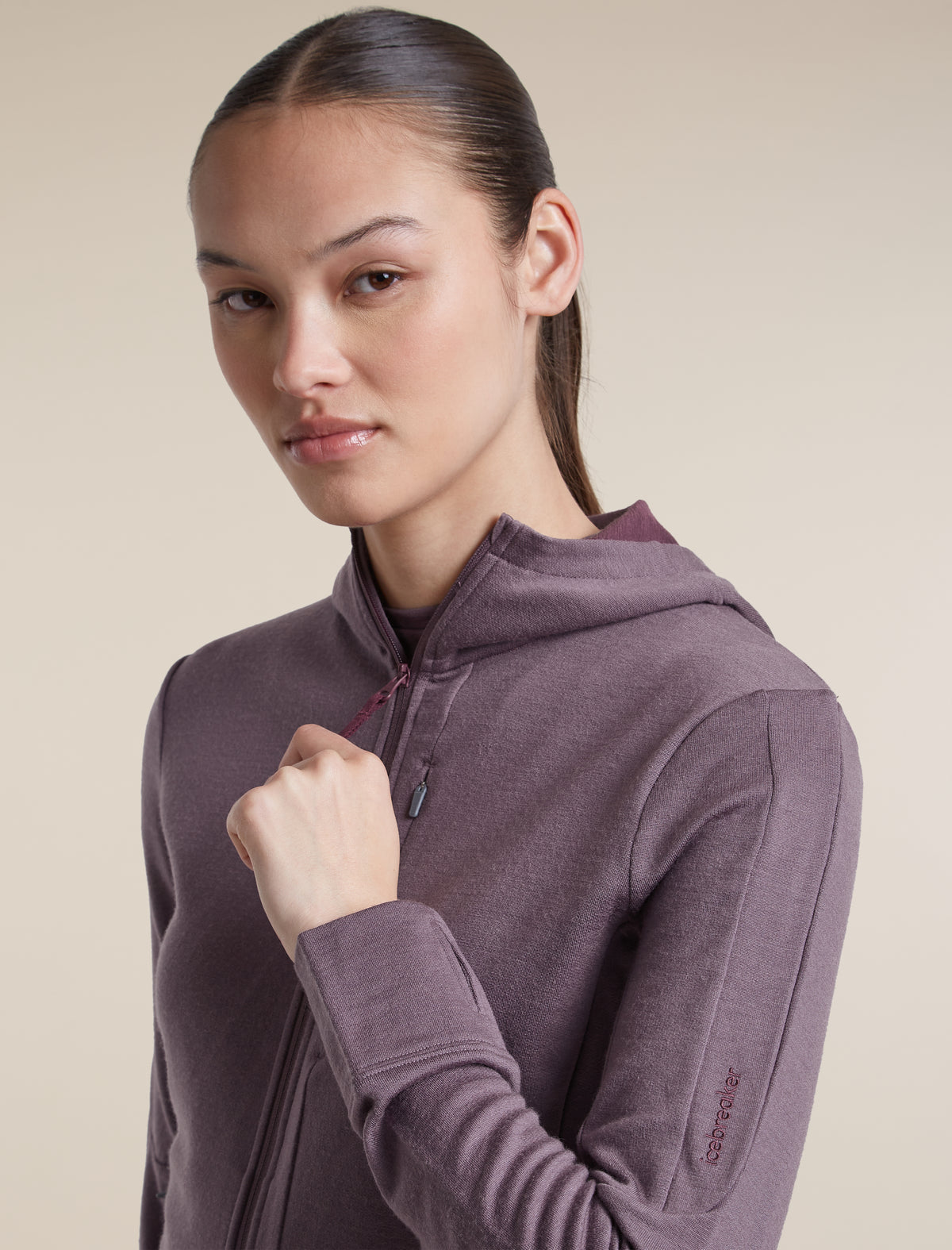 Haut à capuchon à glissière 260 Quantum en mérinos pour femmes  - 6