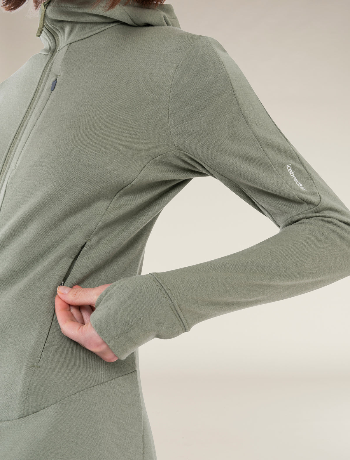 Women's Merino 260 Quantum Long Sleeve Zip Hoodie Oil/Black/Silver - 5