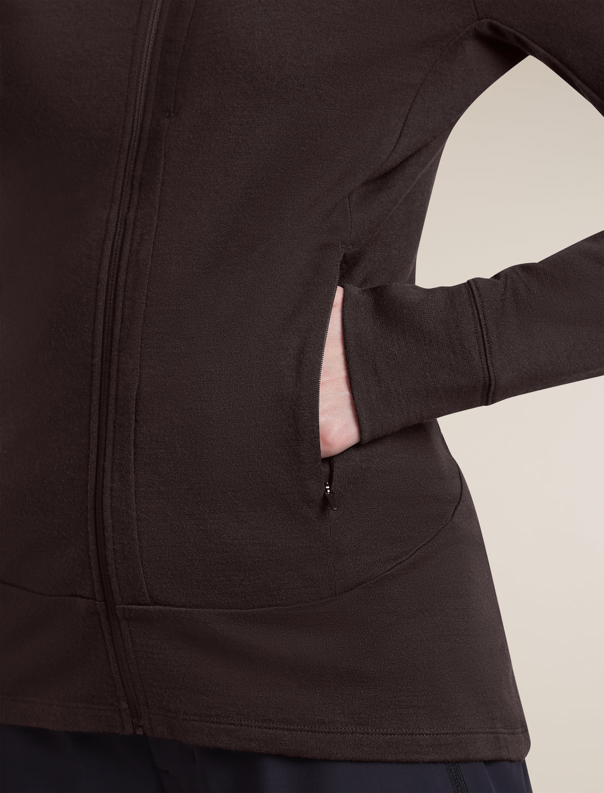 Haut à capuchon à glissière 260 Quantum en mérinos pour femmes  - 9