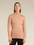 Women's Merino Blend 200 Realfleece™ Descender Long Sleeve Half Zip Top Desert sand - 1