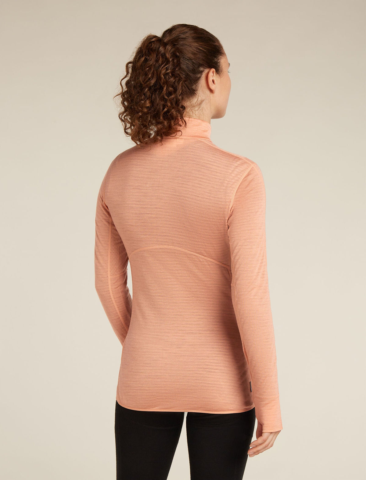 Women's Merino Blend 200 Realfleece™ Descender Long Sleeve Half Zip Top Desert sand - 2