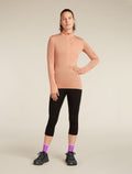 Women's Merino Blend 200 Realfleece™ Descender Long Sleeve Half Zip Top Desert sand - 3