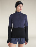 Women's Merino Blend 200 Realfleece™ Descender Long Sleeve Half Zip Top Graphite/Black - 1
