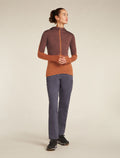 Women's Merino Blend 200 Realfleece™ Descender Long Sleeve Zip Hoodie Dusty clay/carob - 3