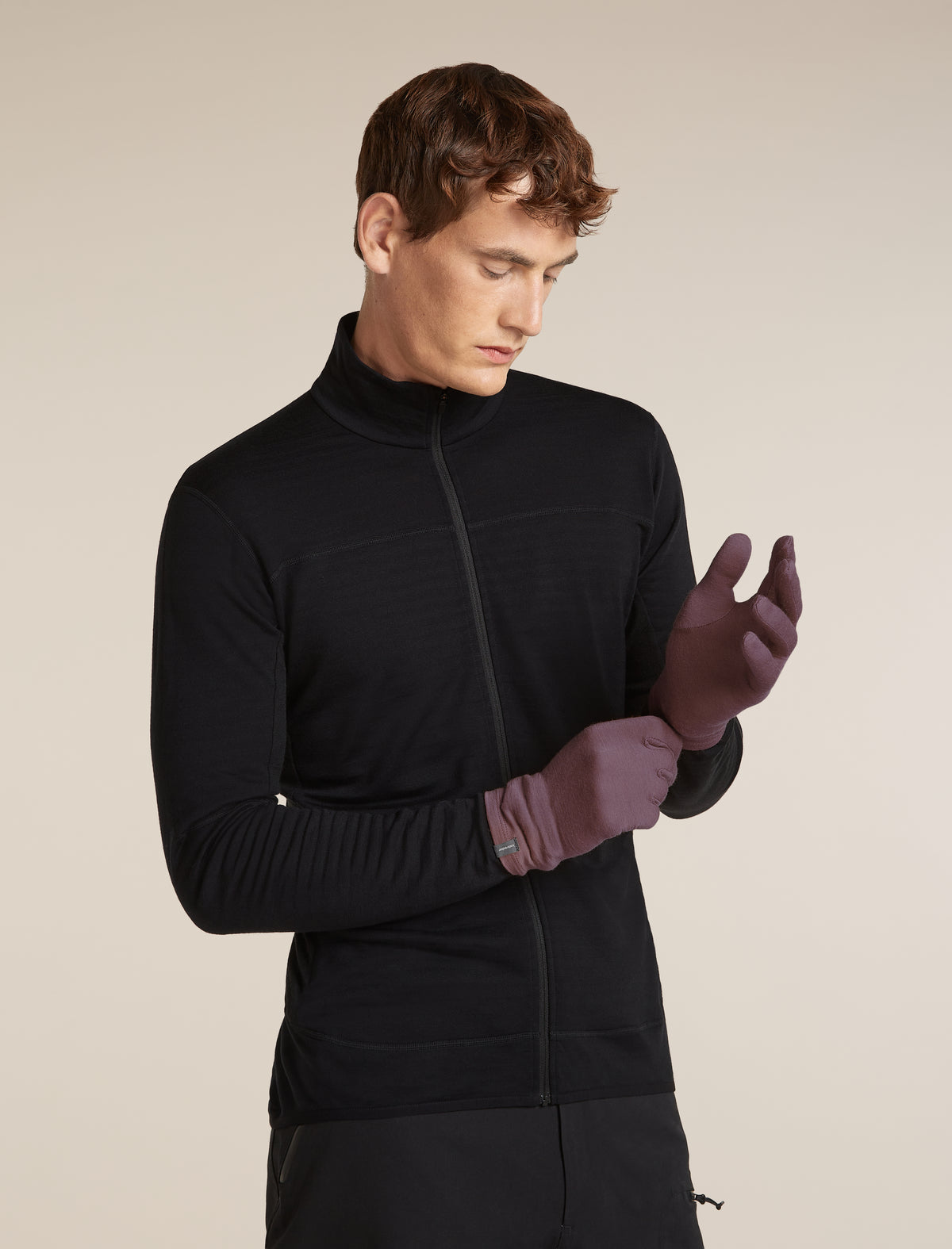 icebreaker Unisex Merino 200 Oasis Glove Liners Grey Plum Unisex - 1