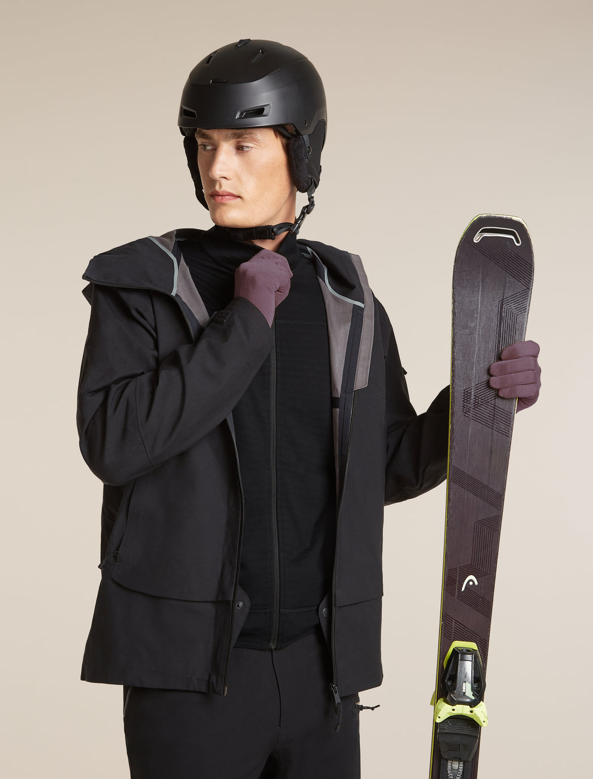 icebreaker Unisex Merino 200 Oasis Glove Liners Grey Plum Unisex - 3