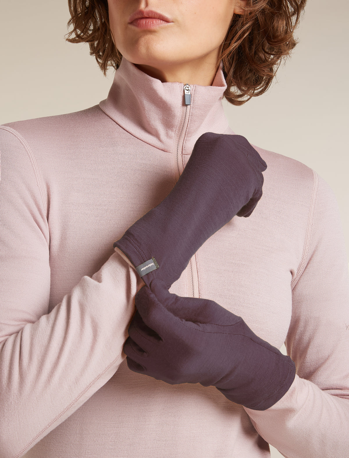 icebreaker Unisex Merino 200 Oasis Glove Liners Grey Plum Unisex - 6