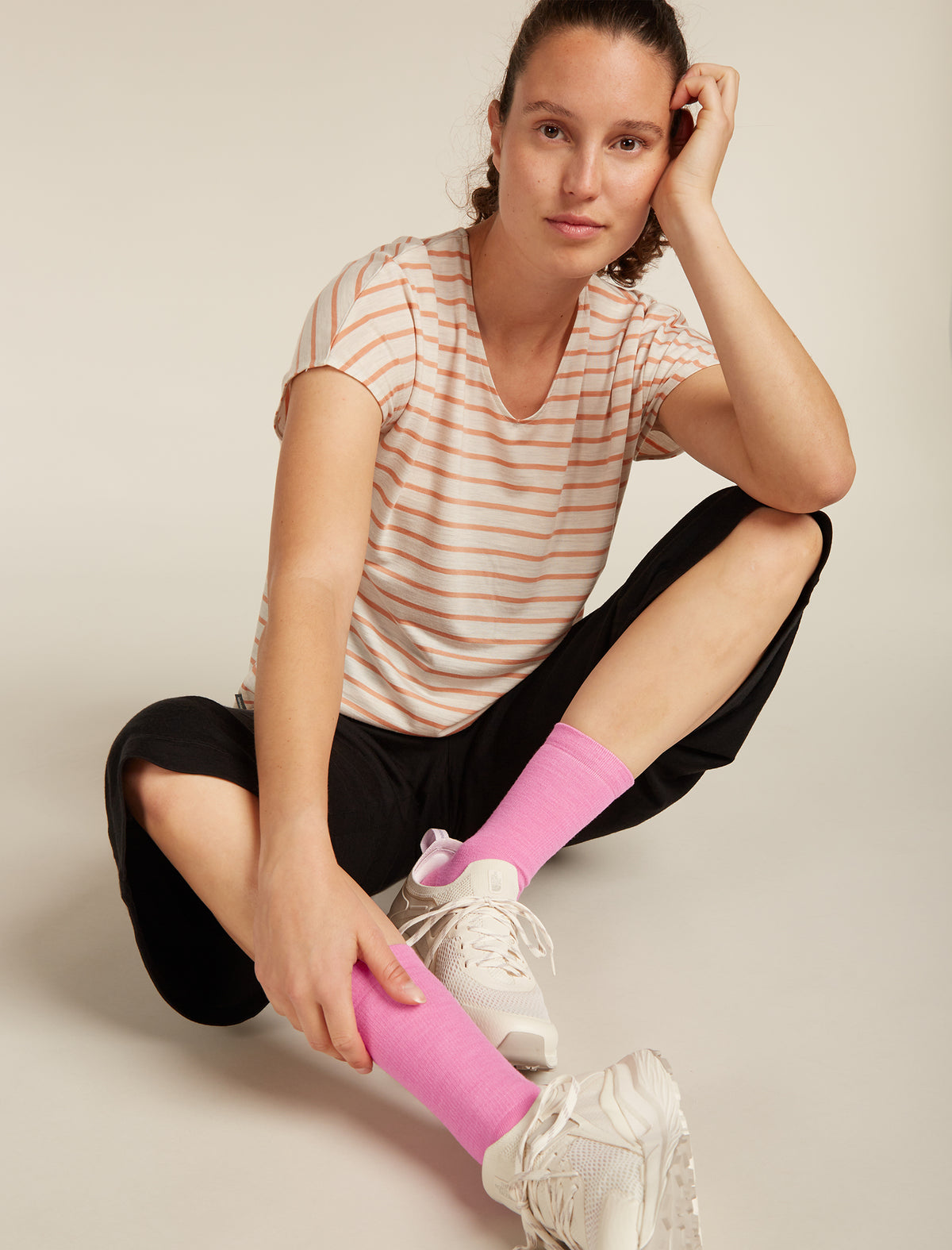 Women's Merino Lifestyle Light Crew Socks Pop/snow - 1