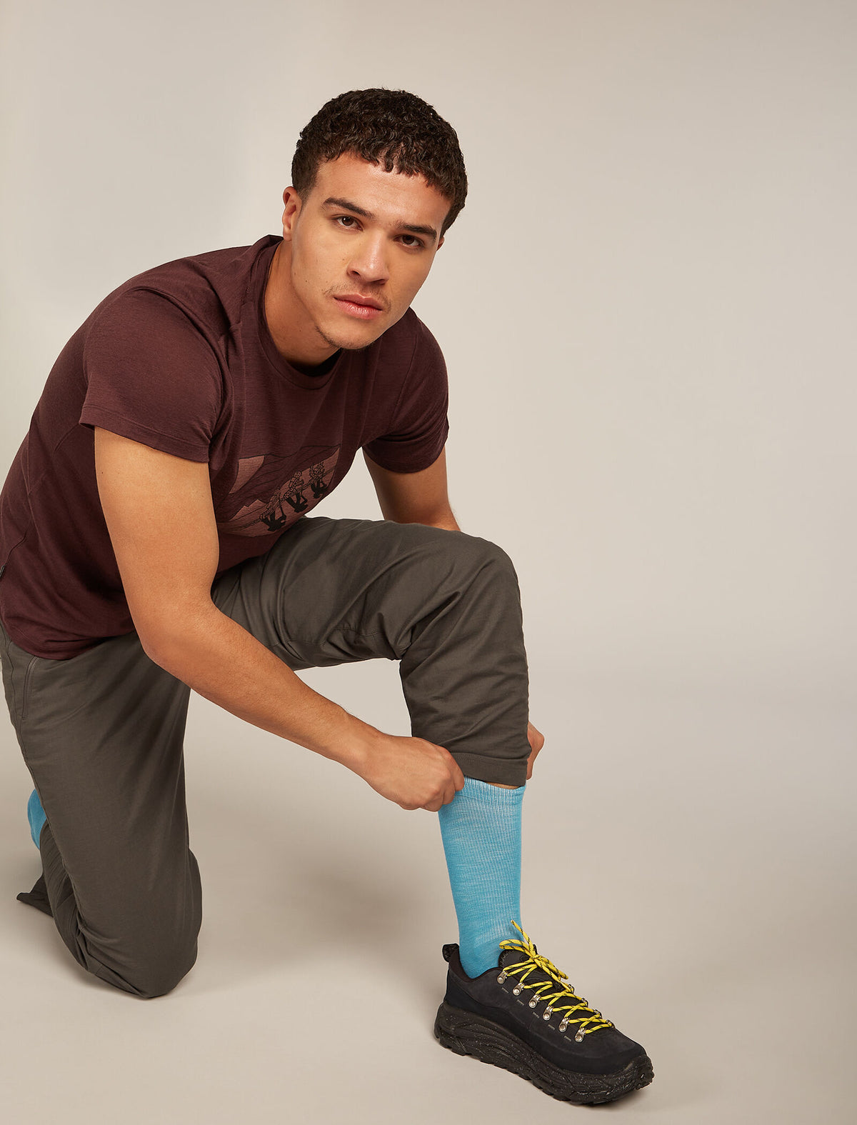 Men's Merino Lifestyle Light Crew Socks Topaz/Hydro - 1