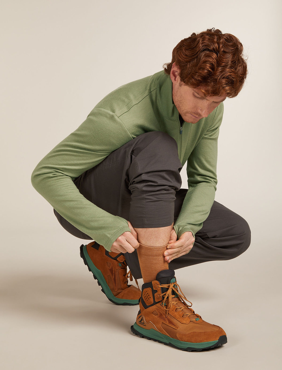 Men's Merino Lifestyle Light Crew Socks Trail/Topaz - 1