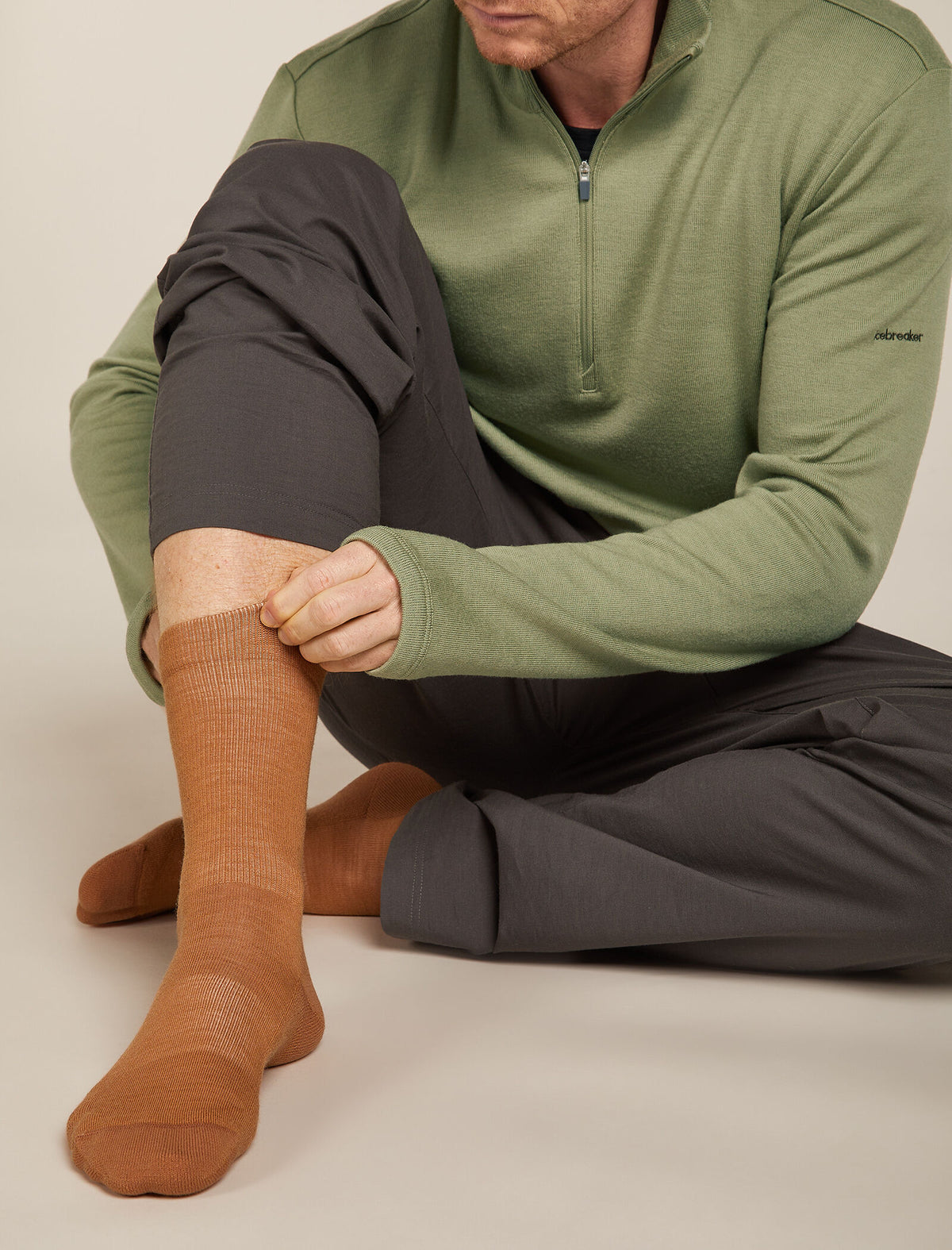 Men's Merino Lifestyle Light Crew Socks Trail/Topaz - 2