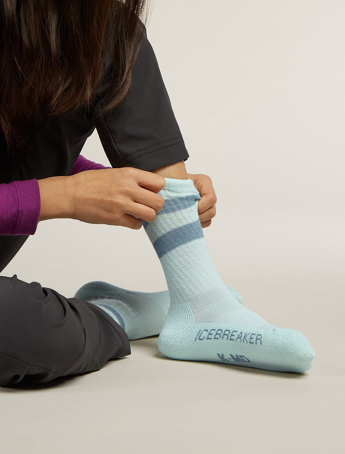 Mi-chaussettes de randonnée légères en mélange de mérinos Hike Light Crew Kids’  - 4