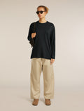 Unisex Merino 150 Long Sleeve Tee Stripe Black - 3