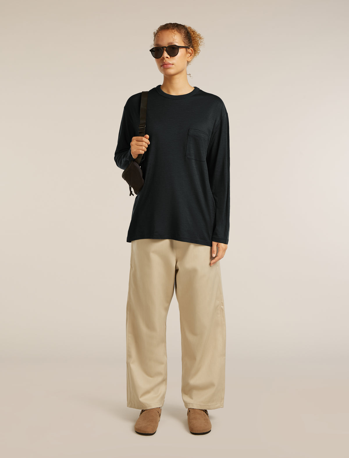 Unisex Merino 150 Long Sleeve Tee Stripe Black - 3