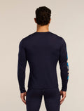 Men's Merino 200 Oasis Long Sleeve Crewe Ikon Pass Midnight Navy - 2