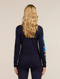 Women's Merino 200 Oasis Long Sleeve Crewe Ikon Pass Midnight Navy - 2